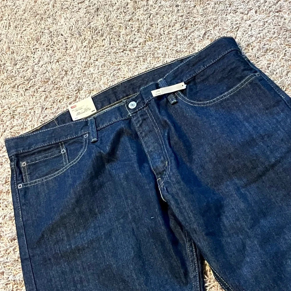 Levis 514 Slim Straight Fit Jeans Mens 38x30 Dark Wash Indigo Denim New